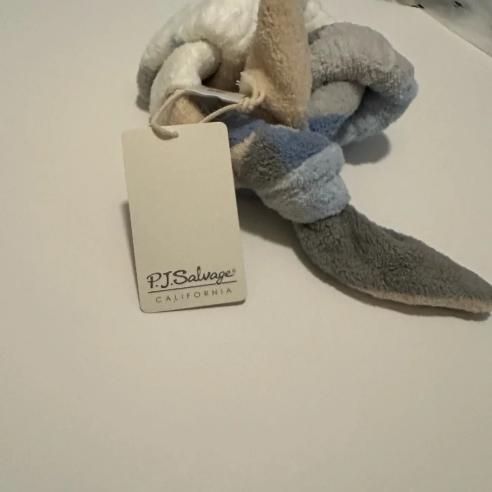 PJ Salvage Plush Knotted Hair Tie in Gray, Blue & Cream work out gear